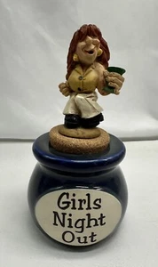 "Girls Night Out" Fund Jar With Funny cork Stopper Figurine Gag Joke Gift - Picture 1 of 12