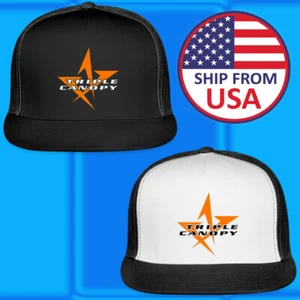 Sombrero de camionero ajustable triple dosel negro blanco tamaño adulto - Imagen 1 de 6