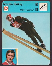 HANS SCHMID Swiss Nordic Skiing Ski Jumping 1978 SPORTSCASTER CARD #17-11