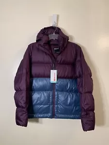 Marmot Guides Down fill Hoody puffer jacket purple fig moon river NWT sz L $275 - Picture 1 of 9