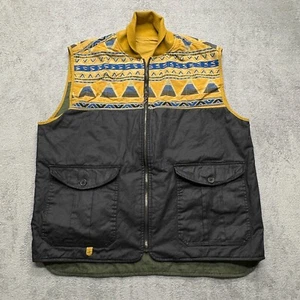 Rocawear Classic Aztec Wendeweste mit durchgehendem Reißverschluss Herren 2XL grün gelb Y2K - Bild 1 von 6