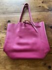 Hot Pink Leather Tote Bag "vera Pelle" Purse $155  Made In Italy Free Shipping