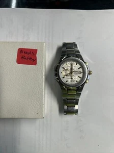 Seiko Coutura Watch Day Date Perpetual Men Stainless Sapphire Crystal White Face - Picture 1 of 8