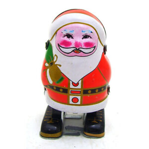 Holiday Clockwork Toys Decorations Tinplate Fashion Santa Robot