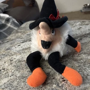 Nanco Witch Halloween 12" Plush Soft Toy Stuffed Animal white black orange - Picture 1 of 4
