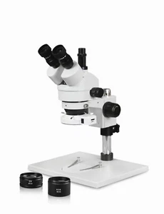 Microscopio estéreo zoom trinocular simulador 3.5X-90X, luz de anillo de luz de 144 LED - Imagen 1 de 5