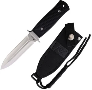 Katz Fixed Knife 4.5" 9Cr18MoV Steel Full Tang Blade Black Sculped G10 Handle - Picture 1 of 3