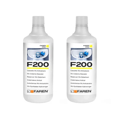 2 Flaconi Acido Anticalcare Cassette WC da 1 Litro | Faren F200 | 2 x 1LT - Immagine 1 di 3