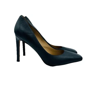 Sam Edelman Heels Womens Size 8.5 M Black Leather Stiletto Square Career Office - Picture 1 of 11