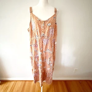 Abito midi donna Sonoma lino floreale senza maniche a strati 3X boho spiaggia vacanza - Foto 1 di 8