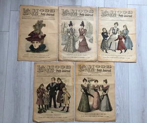 5x Revues LA MODE DU PETIT JOURNAL Année 1897 + 4 Patrons + 4 Cut-Out PATTERNS - Picture 1 of 10