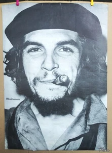 RARE 30x42 vintage CUBAN REVOLUTIONARY LEADER CHE GUEVARA Poster Prints 1971 VG+ - Picture 1 of 6