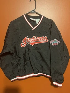 Vintage 90s Cleveland Indians Jacket Youth L MLB Jacobs Field Pullover Adult S - Bild 1 von 6