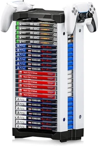 Nargos Video Game Storage Tower for PS5/ PS4/ PS3/ PS2/ Xbox One/Xbox 360 and... - Picture 1 of 14