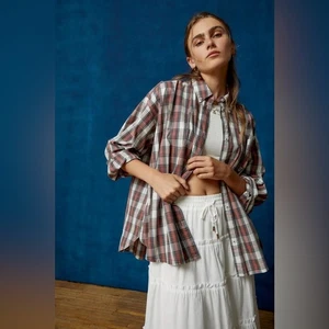 BDG Urban Outfitters Damen Dad Button-Down Shirt hellrot Größe L - Bild 1 von 7