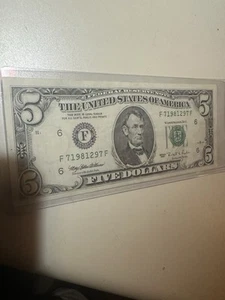 1995 $5 Bill Note Currency Atlanta 20 Yrs Old! π₯π₯π₯ - Picture 1 of 4