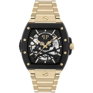 PWJFA0625 Automatic Mens Wristwatch PHILIPP PLEIN SKELETON Automatic Black Gold - Picture 1 of 3