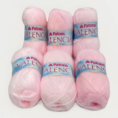 Lote 6 Patones De Colección Valencia 2424 Rosa Claro Hilo Acrílico Mezcla Madeja 50g ea Foto 1 de 4