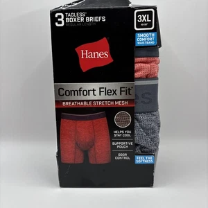 Paquete de 3 calzoncillos boxer Hanes para hombre cómodos ajuste flexible transpirables de malla elástica - Imagen 1 de 10