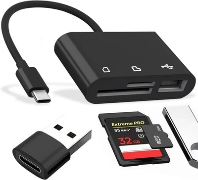 Lettore Schede SD Lettore Micro SD accessori pc 6in1 scheda USB TF/SD/Micro USB - Immagine 1 di 4