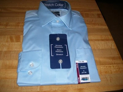 New George Long Sleeve Light Blue Men's Dress Shirt Classic Fit  Size Small - Image 1 of 2