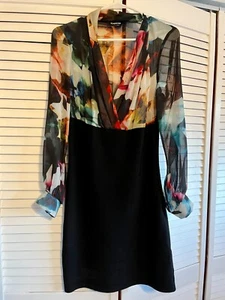 bebe Floral Chiffon and Stretch Women's Cocktail/Party Dress Size M - Picture 1 of 7