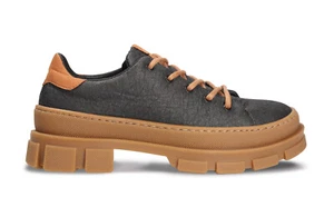 Vegan sport shoes smart with laces and chunky rubber sole made of organic fabric - Picture 1 of 9