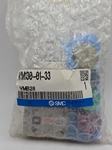 SMC 3-PORT MECHANICAL VALVE W/ PUSH BUTTON AND CAPS VM130-01-33 (3B3) - Picture 1 of 8