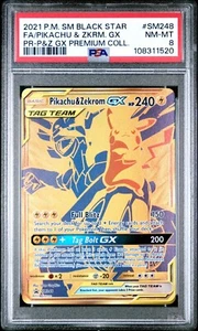 PSA 8 PIKACHU & ZEKROM GX SM248 FULL ART BLACK STAR PROMO POKEMON ⚡ - Bild 1 von 2