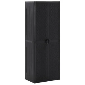 Gartenschrank Schwarz 65x45x172 Rattan G5Q5 - Bild 1 von 8