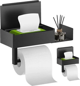 Mit Feuchttücherbox Toilettenpapierhalter ohne Bohren Edelstahl Klorollenhalter - Bild 1 von 11