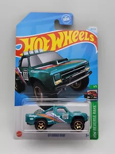 2024 Hot Wheels '87 Dodge D100 Teal Green HW Reverse Rake - Picture 1 of 4