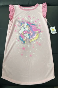 LITTLE GIRLS SIZE 4/5 UNICORN NIGHTGOWN SLEEPWEAR FLAME RESISTANT NWT - Picture 1 of 3
