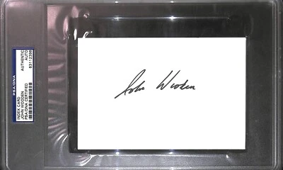 John Wooden Signed 4x6 Index Card PSA/DNA COA UCLA Bruins Basketball Autograph - Image 1 of 4