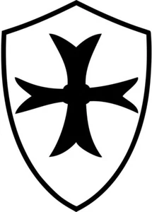 Templar Shield Vinyl Decal - Freemason Knights Design B, Multiple Sizes & Colors - Picture 1 of 2