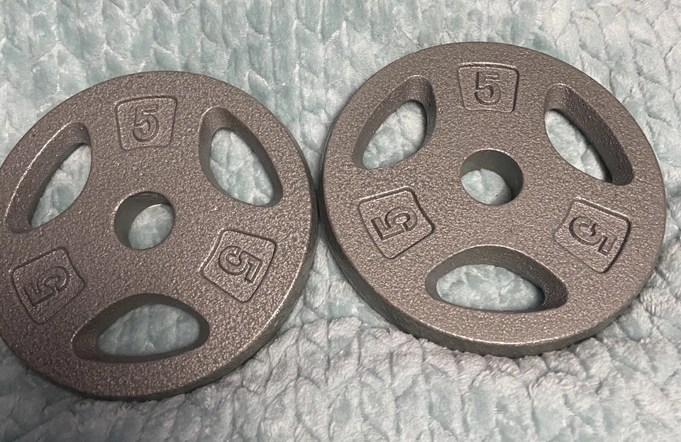 🚨Lote de 2 placas de pesas con barra de agarre estándar (5 libras) TAPA RWP NUEVO levantamiento Foto 1 de 1