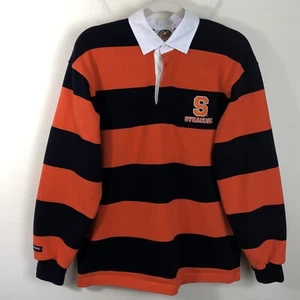 Polo vintage Siracusa barbaro rugby manica lunga taglia L arancione navy - Foto 1 di 14