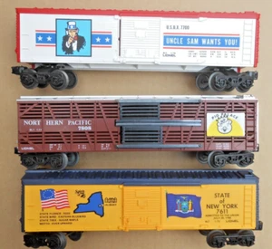 Lionel "O" Freight - Estado de Nueva York 7611, Tío Sam 7700 y NP Pig Palace 7808 - EX - Imagen 1 de 6