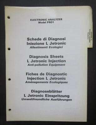 Lancia Delta-Prisma catalitic diagnosi iniezione Bosch L Jetronic analyzer  PR01 - Immagine 1 di 4