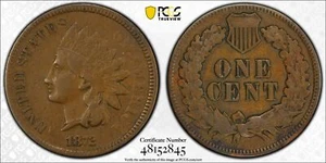 1872 P Small Cents Indian Head PCGS VF-25 BN - Picture 1 of 5