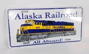 Placa de licencia de refuerzo de ferrocarril de Alaska (#4002) ¡Toda a bordo! - Imagen 1 de 4