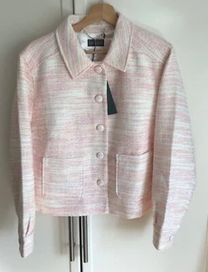 Ruth Langsford White Soft Pink Textured Cropped Jacket 20 Smart/Casual/Office - Picture 1 of 14