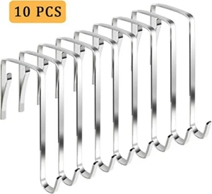 10Pcs Hooks Over the Door Hanger Coat Clothes Bag Rack Wardrobe Wall Organizer - Picture 1 of 5