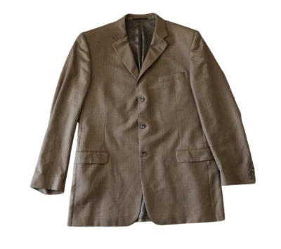 Burberry London Brown Houndstooth Bond Street Suit Jacket Blazer 46 XLG Damage - Image 1 of 4