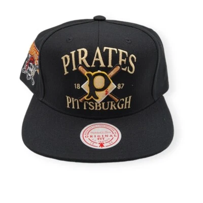 Mitchell & Ness Pittsburgh Pirates Grand Slam Coop Black Adjustable Snapback Hat - Image 1 of 4