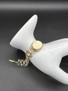 Vintage Art Deco Style Etched Bovine Bone Filigree Bracelet - Picture 1 of 9