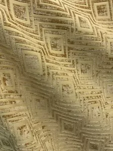 GOLD GEOMETRISCHER CHENILLE POLSTERSTOFF BROKAT (54 Zoll) Meterware - Bild 1 von 10