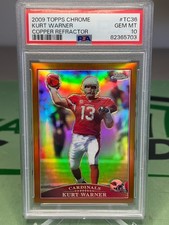 2009 Topps Chrome Kurt Warner #TC36 Bronze Refractor /649 PSA 10 - Arizona Cards