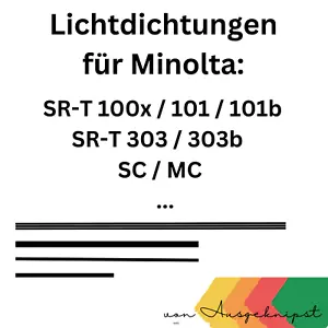 Junta de luz para Minolta SRT 101 101b 100x 303 303b Light Seal de Ausgeknipst