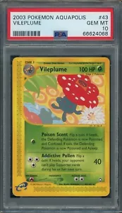 Vileplume 43/147 Non Holo Rare Aquapolis PSA 10 WOTC Pokemon Card - Picture 1 of 1